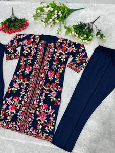 Printed Anarkali Set and Dupatta Set with Heavy Embroidery Work Trendy Womens Traditional Wear at Effective Price - Product Image 3