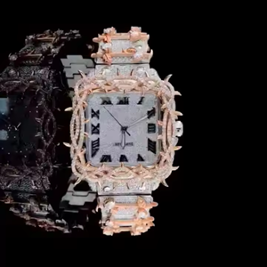 Lujo IcedOut Square Dial Moissanite Diamond Relojes mecánicos de pulsera disponibles Listo Stock Regalos de cumpleaños para hombres - Product Image 6