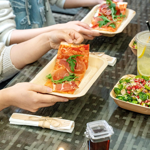 Assiettes rectangulaires durables en feuilles de palmier-Plateaux de service jetables biodégradables pour la fête et la restauration - Product Image 3