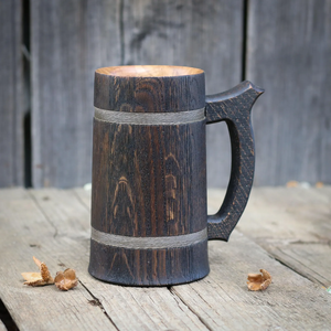Mug à café de voyage en bois, classique, écologique, artisanal, motif solide, passe au lave-vaisselle, produit en vente chaude pour le camping - Product Image 5