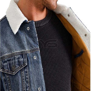 แจ็คเก็ตยีนส์ลำลองผู้ชายสำหรับฤดูใบไม้ร่วง ผ้าวิสโคส/โพลีเอสเตอร์เคลือบ ระบายอากาศ แห้งเร็ว กันลม ทรงปกติ รับสกรีนโลโก้ - Product Image 3