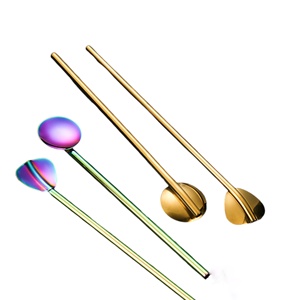 Pajita de metal para beber, cuchara agitadora, hogar, cocina, restaurante, vajilla - Product Image 3