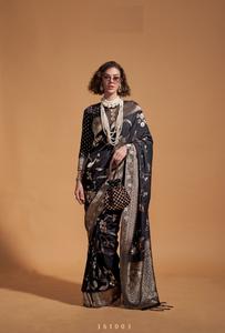 Georgette pure avec tissage à la main en nylon Collection Kocktail Silk Sari - Product Image 3