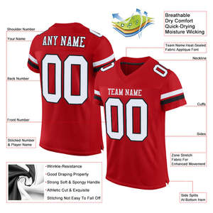 Maillot de football américain pour l'école, club, équipe, jeu d'entraînement personnalisé, uniforme léger, séchage rapide, style respirant - Product Image 3
