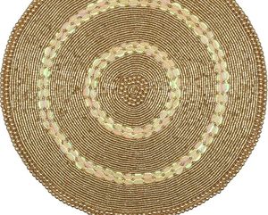 Handcrafted round <b>Beaded</b> Cotton <b>Placemats</b> for Dining Table Wedding Christmas Decorations & Family Gatherings Parties - Product Image 6