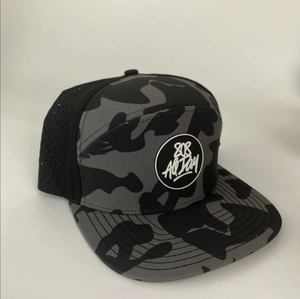 Nouvelle mode 6 casquettes Snapback panneau en caoutchouc Patch imperméable chapeau Logo personnalisé trous découpés au laser chapeau résistant à l'eau Camo Golf chapeau casquettes - Product Image 5