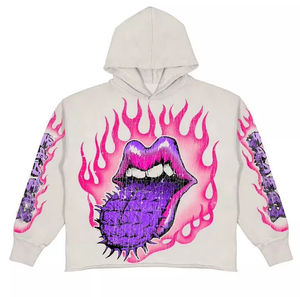 Vente en gros de sweats à capuche unisexes pour hommes, personnalisés, en molleton épais de coton, coupe oversize, avec impression en relief, design uni, imperméables, pour l'hiver - Product Image 4