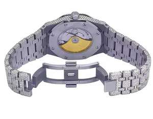 Fully Iced Moissanite Diamonds <b>Watch</b> Hip Hop Style Arabic Analog Dial Luxury Stainless Steel Band Premium <b>Watch</b> - Product Image 2