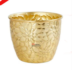 Vase à fleur en acier inoxydable en métal fini argent de qualité supérieure avec poignée pour restaurant et bar d'hôtel - Product Image 4