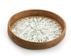 Plateau de service en rotin de grande taille de qualité supérieure serveur de nourriture de mariage en jute des fabricants de nacre nourriture de mariage de qualité supérieure - Product Image 6