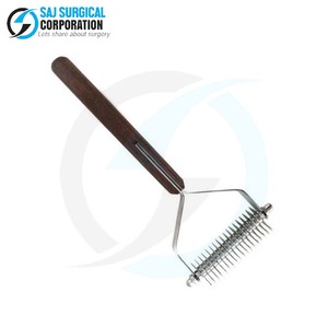 Ergonomic Pet <b>Rake</b> Brush Soft Grip Handle Comfortable Stainless Steel Blades for Fatigue-Free Long Grooming Sessions Manual - Product Image 2