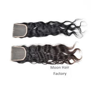 Prix de gros Cheveux indiens naturels directement de l'usine Disponible Closure ondulée soyeuse douce brillante style naturel par Export - Product Image 4