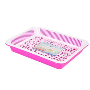 Plateau de drainage rectangulaire en plastique PP multicolore pour tasses et verres, avec design à trous de drainage, pour table basse de salon, station de boissons - Product Image 5