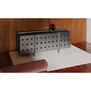 Buffet Louis en <span class=keywords><strong>bois</strong></span> massif, style traditionnel et minimaliste, meuble de salle à manger antique avec structure métallique pour salon - Product Image 4