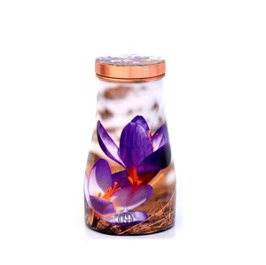 Carafe de chambre à coucher en cuivre au design moderne avec couvercle haut Pot de chevet en verre intégré Pichet à bouteille avec différents imprimés Carafe pichet - Product Image 2