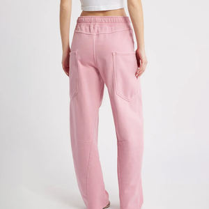 Pantalones Deportivos Holgados de Cintura Elástica Personalizados para Invierno, Pantalones Deportivos de Pierna Ancha de Algodón para Mujer - Product Image 5