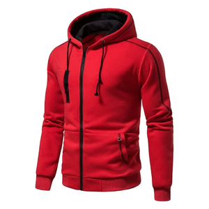 Sweat à capuche zippé pour homme de haute qualité avec logo brodé, vêtements de base personnalisés, tissu en coton mélangé, tissu en molleton d'hiver, col - Product Image 2