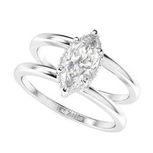2.00CT Marquise Cut Stone Solitaire Halo Anillo de compromiso para mujer - Product Image 3