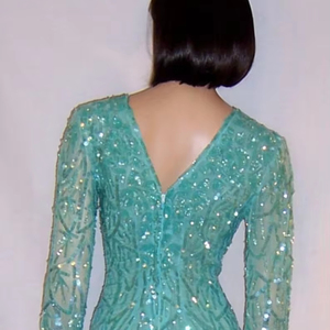 ชุดเดรสประดับลูกปัดสำหรับงานปาร์ตี้และงานแต่งชุดเดรสประดับด้วยลูกปัดสีฟ้าแพลตตินัม SZ Gatsby MISS Fisher 1920s - Product Image 1