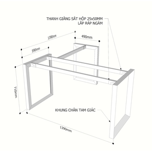 ขาเหล็กตัวแอลสำหรับงานอุตสาหกรรม ขนาด 140x140 ซม. โครงสามเหลี่ยม ระบบ Trian II-HCTG012 - Product Image 4