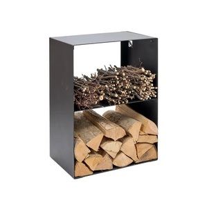 High Arrival Firewood <b>Rack</b> in Rusted Metal Ideal for Stylish <b>Indoor</b> Outdoor Wood Holder & Tabletop Accessories - Product Image 4