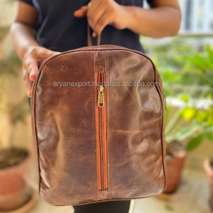 Unisexe En Cuir Vintage Sac À Dos À La Main Sac de Collège - Product Image 3