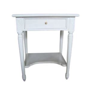 Classic Nightstand <b>White</b> Painted <b>Bedside</b> <b>Table</b> Antique Reproduction Lamp <b>Table</b> European Style Home Furniture - Product Image 2