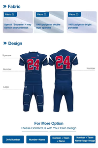 Conjunto de uniforme de fútbol americano Pantalones cortos de talla grande para hombre Patrón 3D 100% Poliéster Nombre del equipo personalizado Máxima comodidad Durabilidad - Product Image 5