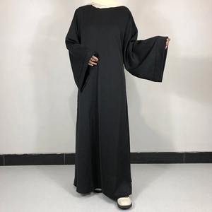Femmes mignon arabe Style islamique modeste Robe Abaya Khimar manches chauve-souris Burqa Caftan Robe solide motif prière vêtement turquie - Product Image 3