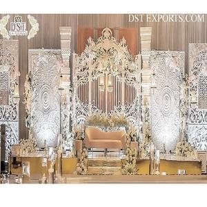 Grand <b>Victorian</b> Style Reception Stage Decoration White Gate <b>Frame</b> Reception Stage Backdrop Canadian White Theme Wedding Stage UK - Product Image 1