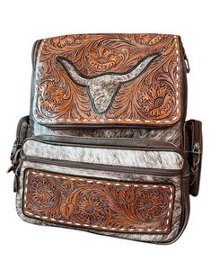 กระเป๋าเป้สะพายหลังหนังวัวแท้งานทำมือสไตล์ตะวันตกกระเป๋าเป้สะพายหลังหนังวัวแท้แบบแฮนด์เมดคุณภาพระดับพรีเมียมสไตล์ตะวันตก - Product Image 4