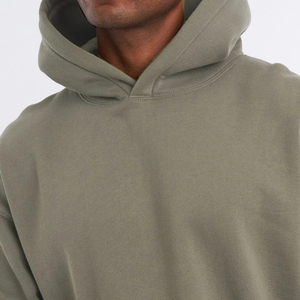 Sweat à capuche ample surdimensionné 100% coton Tissu français Hiver Thermique Logo brodé Style Hip Hop Imprimé à l'écran - Product Image 5