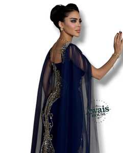 Robes de soirée de mariage de luxe de haute qualité, style empire, broderie de cristaux, perles, perles, longueur au sol, coupe en A, soutien-gorge intégré - Product Image 3