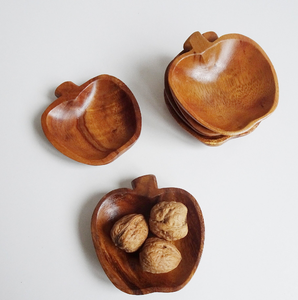 Bol en bois en forme de pomme, qualité supérieure, prix supérieur, vaisselle, bol de service à dessert en bois d'occasion Offre Spéciale - Product Image 3