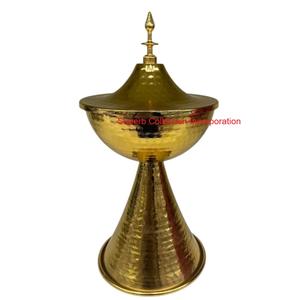 Bol de Date de Décoration de Maison de Design Fabuleux avec Couvercle Bol de Service en Métal Martelé de Première Qualité pour la Décoration du Ramadan - Product Image 1