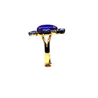 Anillo Clásico de Plata de Ley 925 Chapado en Oro con Diseño Único y Turquesa Multicolor para Mujer, Ideal para Fiestas, Bodas y Aniversarios
