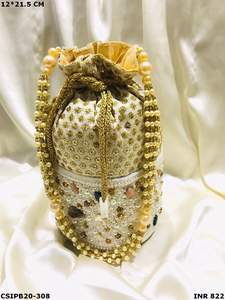 Sac de soirée ethnique nuptiale de style Potli pour mariages et occasions spéciales - Product Image 2