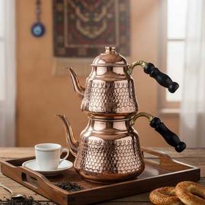 Tetera de Cobre Anatolia de Diseño Vintage, Capacidad de 600ml/1000ml, Asa de Metal para Servir/Beber Agua, Ideal para Restaurantes, Hoteles y Regalos - Product Image 2