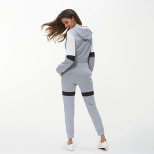 Conjunto de Sudadera con capucha recortada para mujer 2024, conjunto de talla grande al por mayor, chándal de entrenamiento de gimnasio personalizado para invierno - Product Image 5