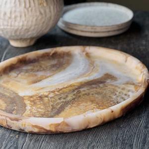 Plateau rectangulaire décoratif en résine époxy écologique de luxe moderne, fait à la main, design vague de cristal, multi-volutes, pour fruits, sucreries, café - Product Image 3