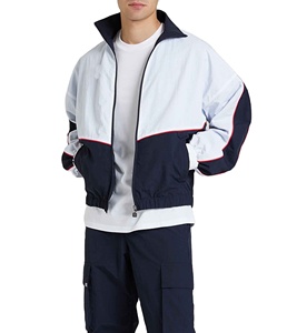 Custom Overhead Half Zip Waterproof Polyester <b>Windbreaker</b> <b>Black</b> Streetwear Track Jacket for Men - Product Image 5