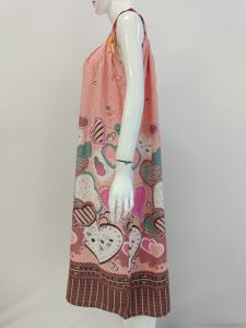 Camisón sin mangas sexy para mujer, ropa de dormir de cintura elástica de rayón con correas de cinta para el verano - Product Image 3