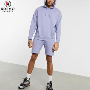 OEM personnalisé 100% coton pull à capuche et shorts d'été décontracté mode sport vêtements de course couleur unie hiver polaire hommes imprimé - Product Image 6