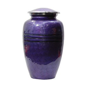 Modern Adult Aluminium Cremation Urns With Three Line Design Pink <b>Enamel</b> Finished <b>Metal</b> Funeral Urns <b>For</b> Human Ashes - Product Image 2