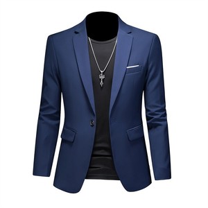 <span class=keywords><strong>Veste</strong></span> de <span class=keywords><strong>costume</strong></span> décontractée <span class=keywords><strong>tendance</strong></span> pour <span class=keywords><strong>homme</strong></span> RNSHANGER, coupe ajustée, sans repassage, à un bouton, pour l'automne - Product Image 3
