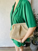 Sac pochette de plage en paille raphia léger et spacieux pour demoiselle d'honneur, collection 2024, vente chaude