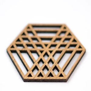 Posavasos de mármol en blanco, posavasos de pizarra absorbente en forma de ptagon personalizado, juego de posavasos para bebidas, diseño personalizado, venta al por mayor - Product Image 3