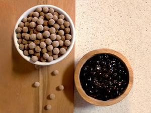 Bola de perlas de tapioca negra, 1kg, materia prima de cristal de azúcar marrón para Vietnam, té de la leche, té de burbujas, refresco de Vietnam - Product Image 3