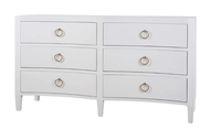 Grande commode / armoire moderne en bois d'acajou avec 6 tiroirs, blanche, pour chambre à coucher, salon, meubles de rangement durables