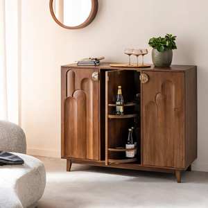 Armoire bar en bois de manguier Lou - Product Image 6